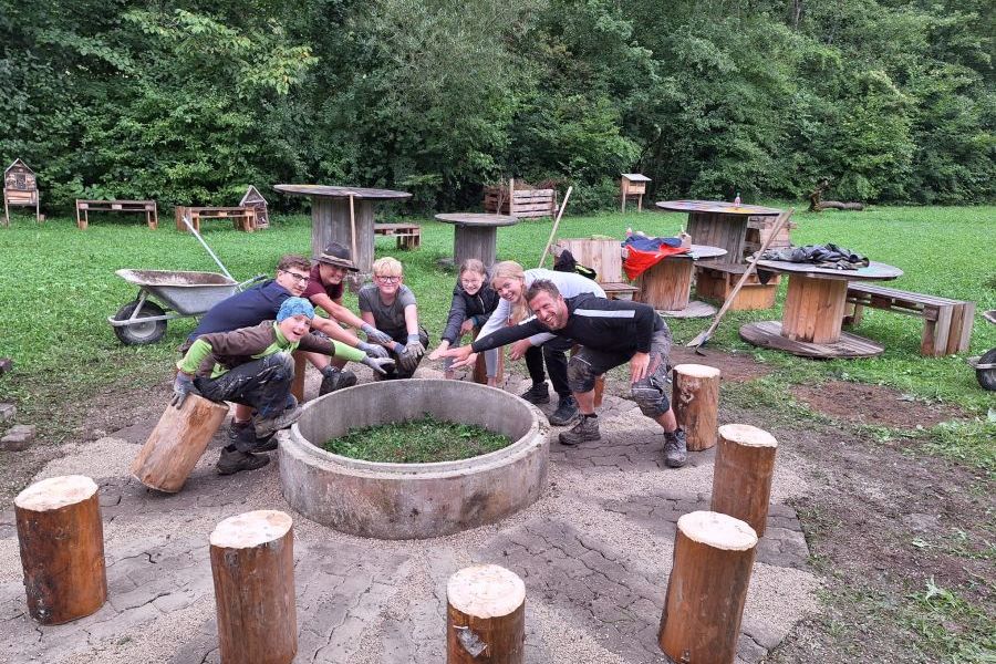 Barbecue area in school field